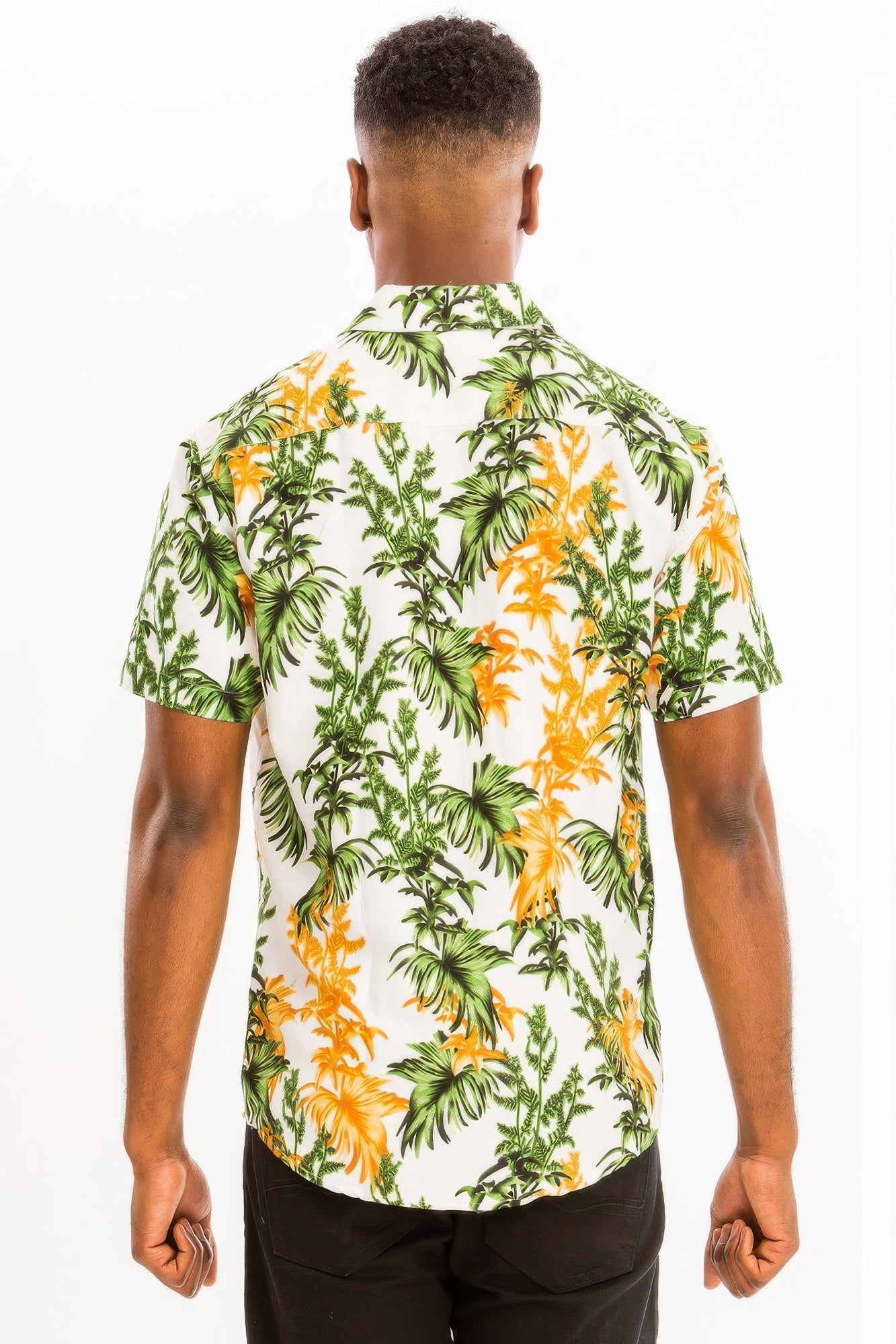 Mens Print Hawaiian Button Down Shirt - ZumBuys