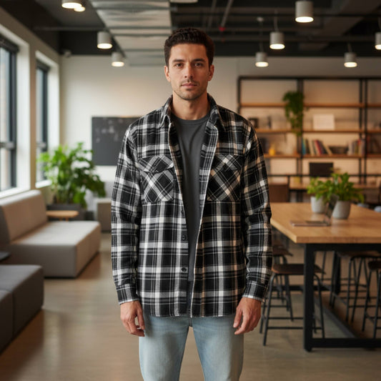 Mens Quilted Padded Flannel - ZumBuys