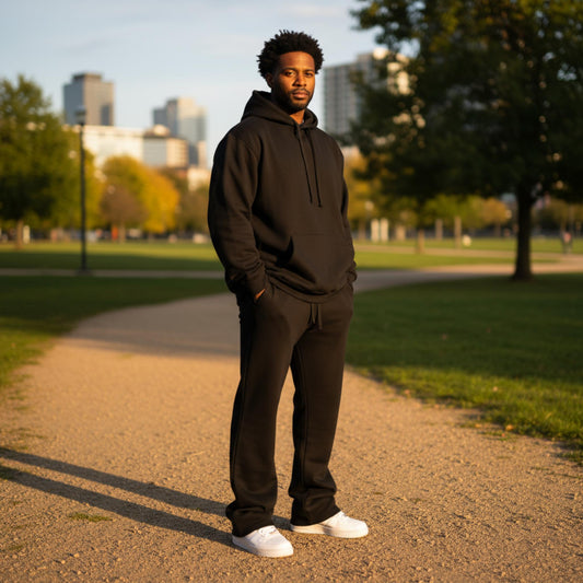 Men's Solid Stacked Flared Track Set - ZumBuys