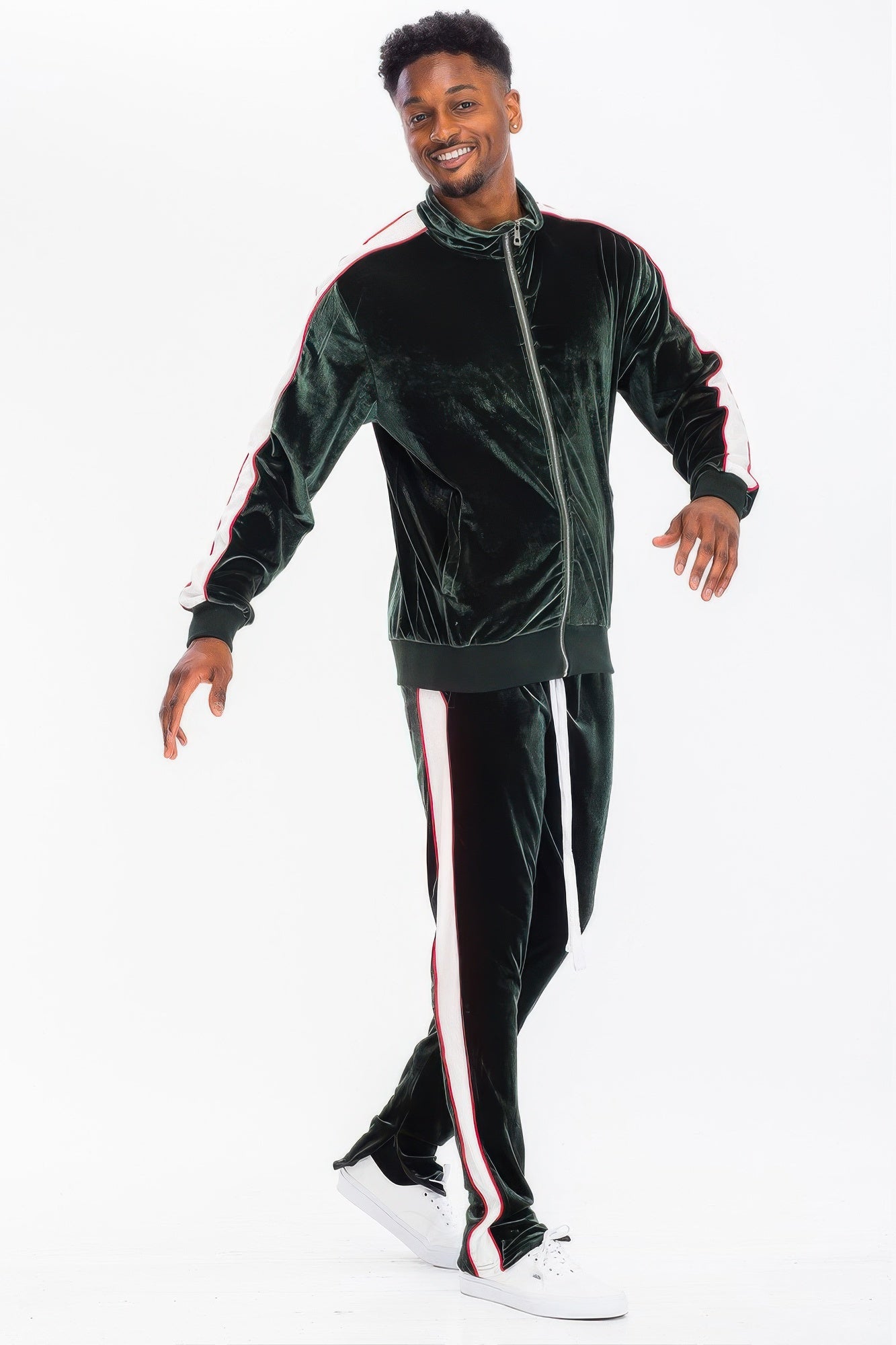 Mens Velour Track Jacket And Track Pant Set - ZumBuys
