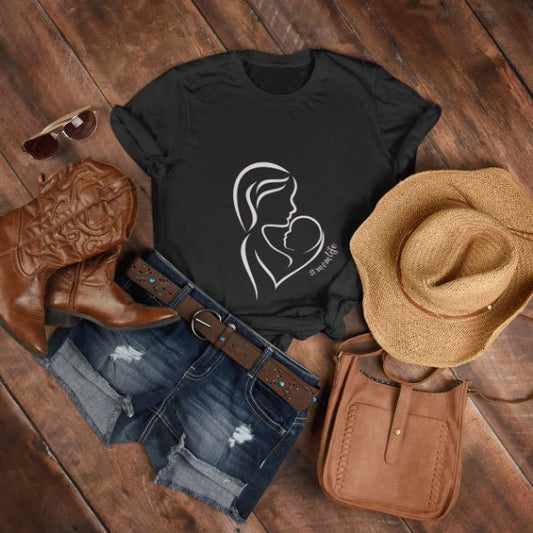 Mom Life Women's Cotton Tee - ZumBuys