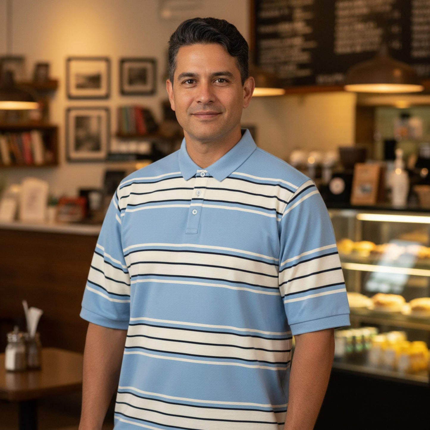 Old School Striped Pique Polo Shirt - ZumBuys