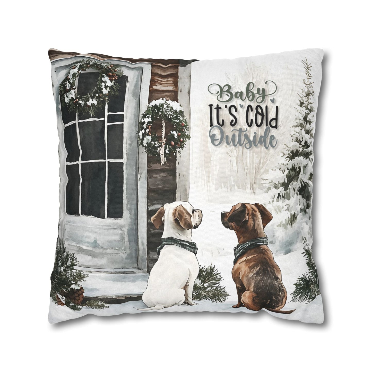 Paw - sitive Winter Friends Square Pillow Cover - ZumBuys