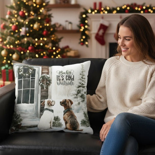 Paw - sitive Winter Friends Square Pillow Cover - ZumBuys