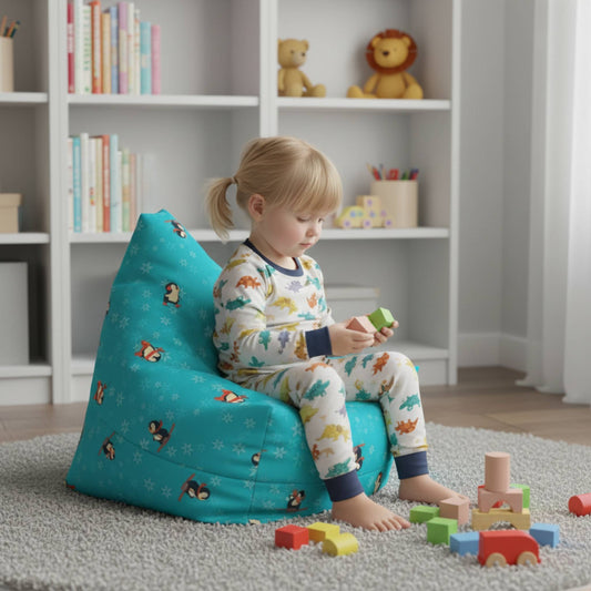 Penguins on Ice Bean Bag Chair Cover - ZumBuys