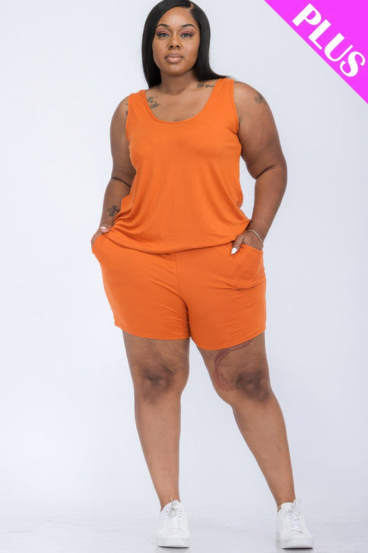 Plus Comfy Tank Top & Shorts Set - ZumBuys
