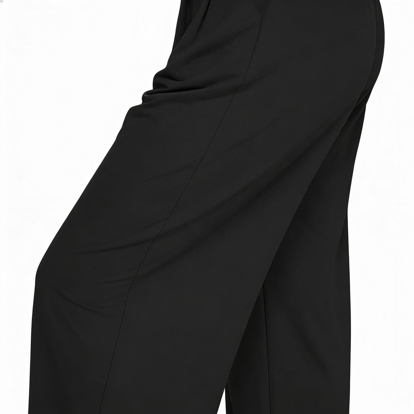 Plus Size Knit Linen Pleated Wide Leg Pants - ZumBuys
