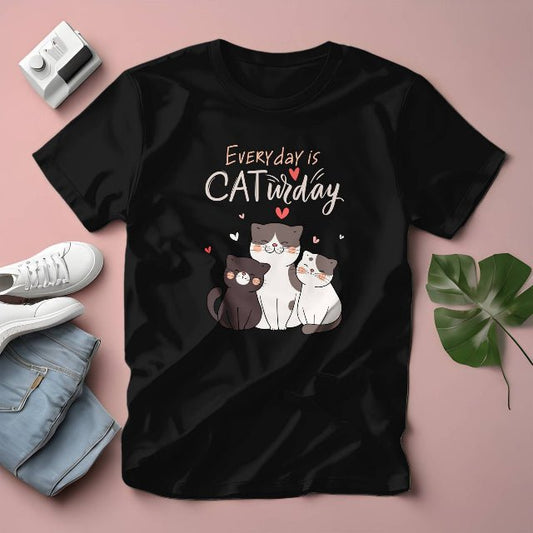 Purr Day Women's Cotton Tee - ZumBuys