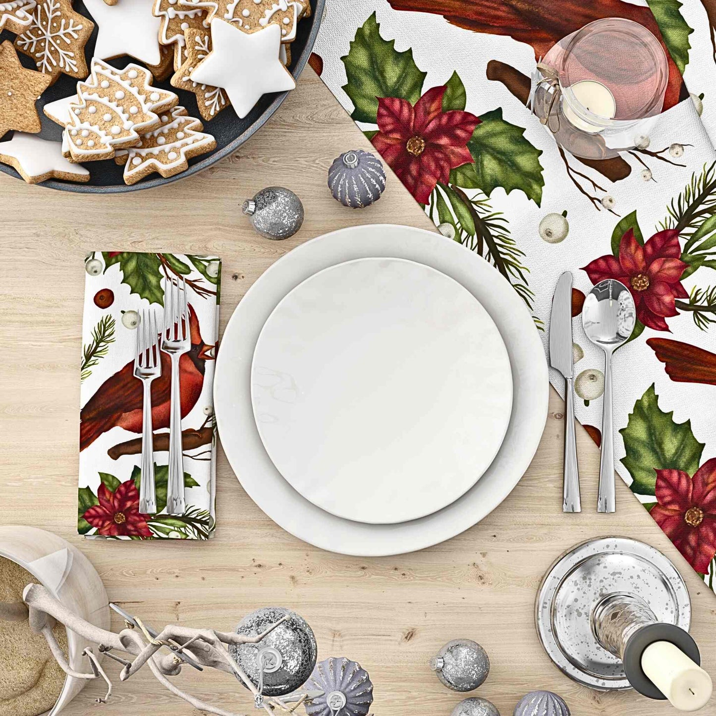 Red Bird Cloth Napkin Set of 4 - ZumBuys