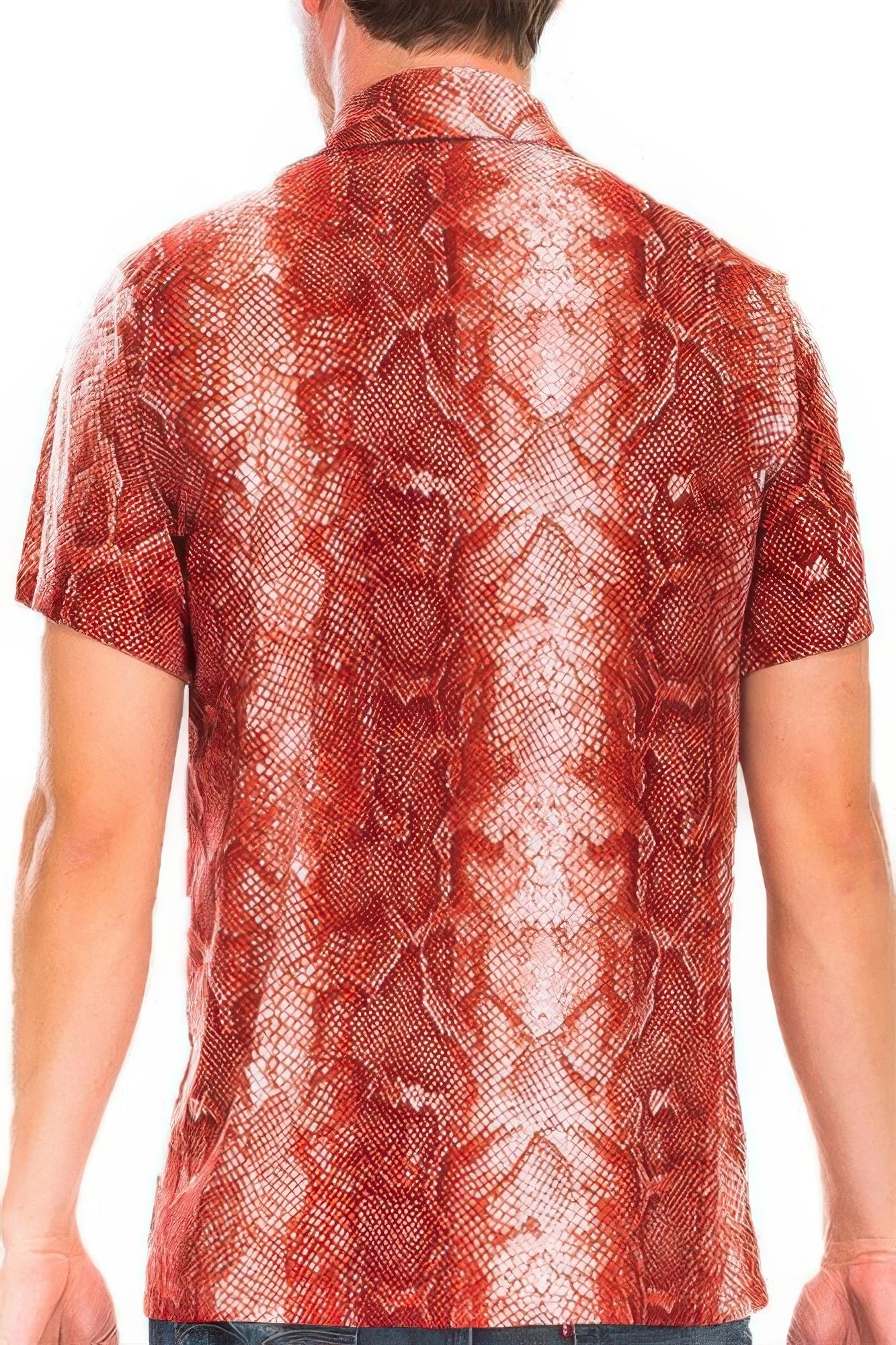 Red Snake Button Down Shirt - ZumBuys