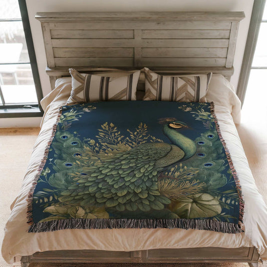 Regal Peacock Woven Blanket - ZumBuys