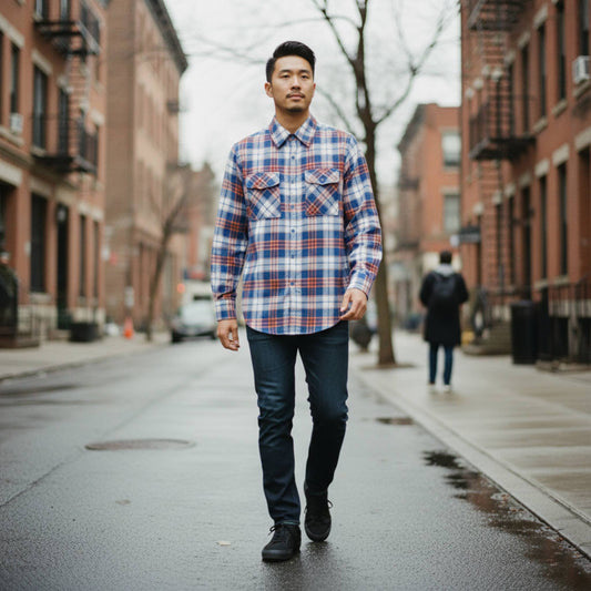 Regular Fit Checker Plaid Flannel Long Sleeve - ZumBuys