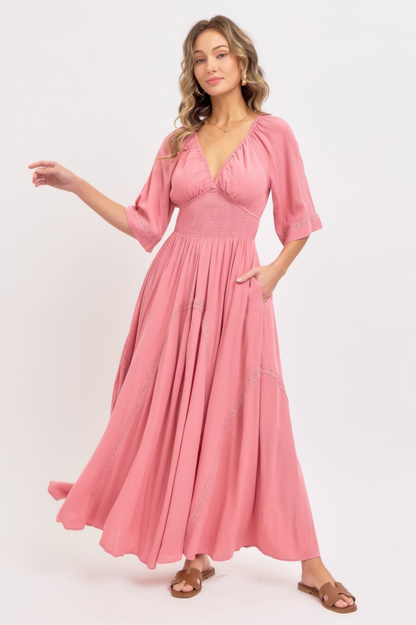 Pink Maxi Dress for Women | Flowy Summer Style ZumBuys Pink Maxi Dress for Women | Flowy Summer Style ZumBuys
