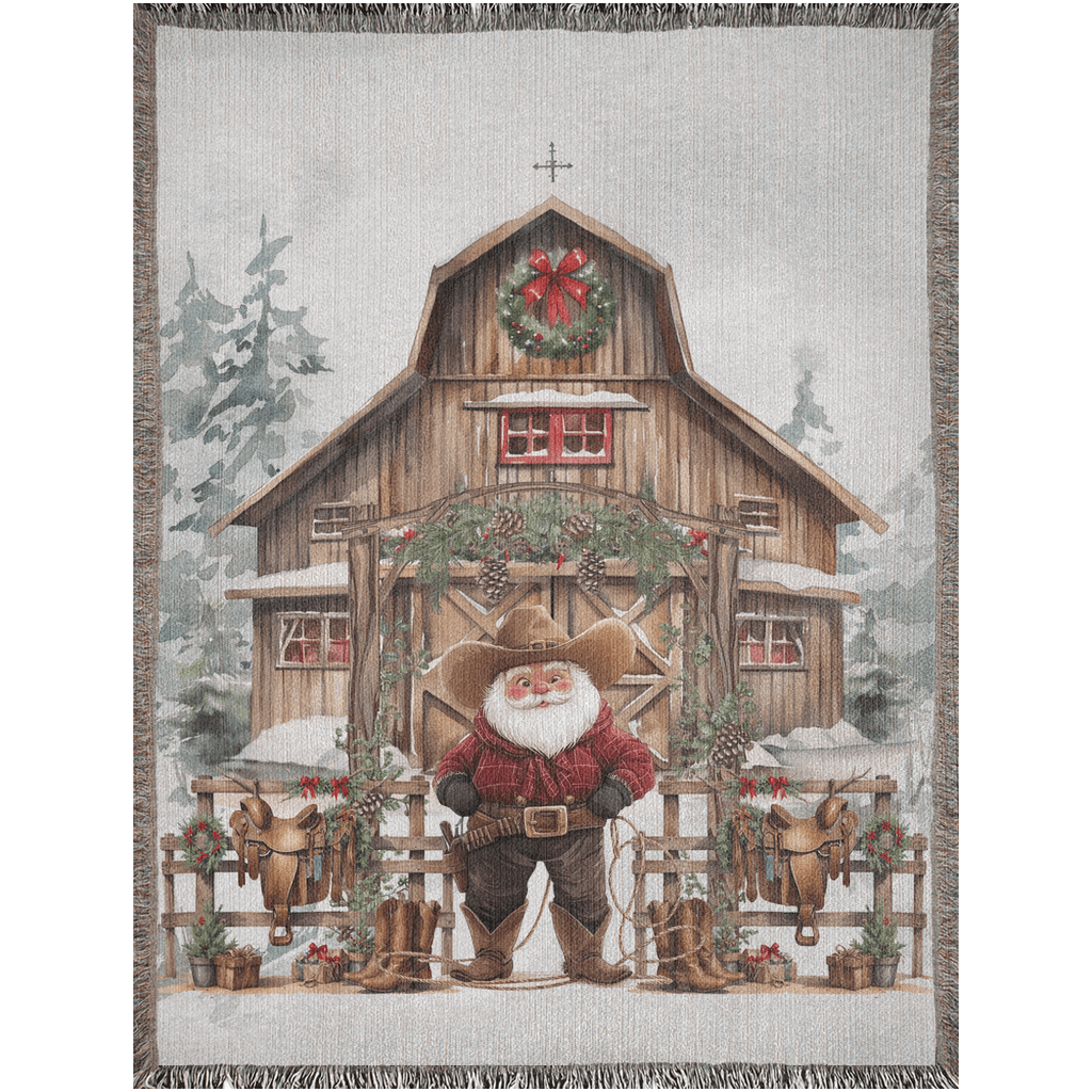 Santa's Western Wonderland Woven Blankets - ZumBuys