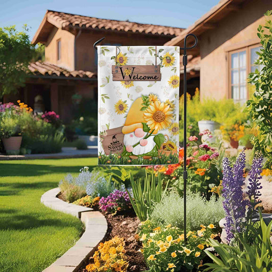 Sunny Gnome Delight Yard Flags - ZumBuys