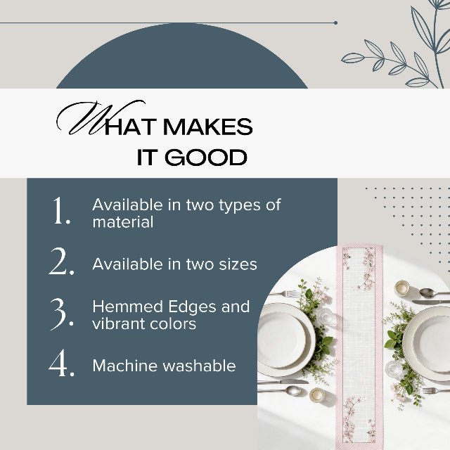 Sweet Blossom Table Runner – Pink Floral Spring & Farmhouse Decor - ZumBuys