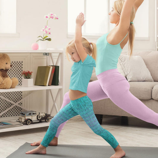 Aqua Glimmer Kid's Leggings - ZumBuys