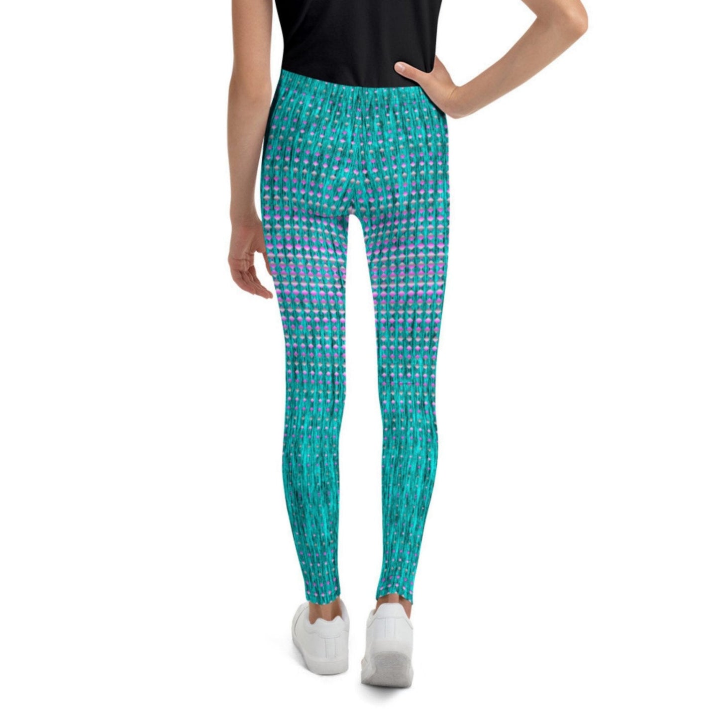 Aqua Glimmer Youth Leggings - ZumBuys