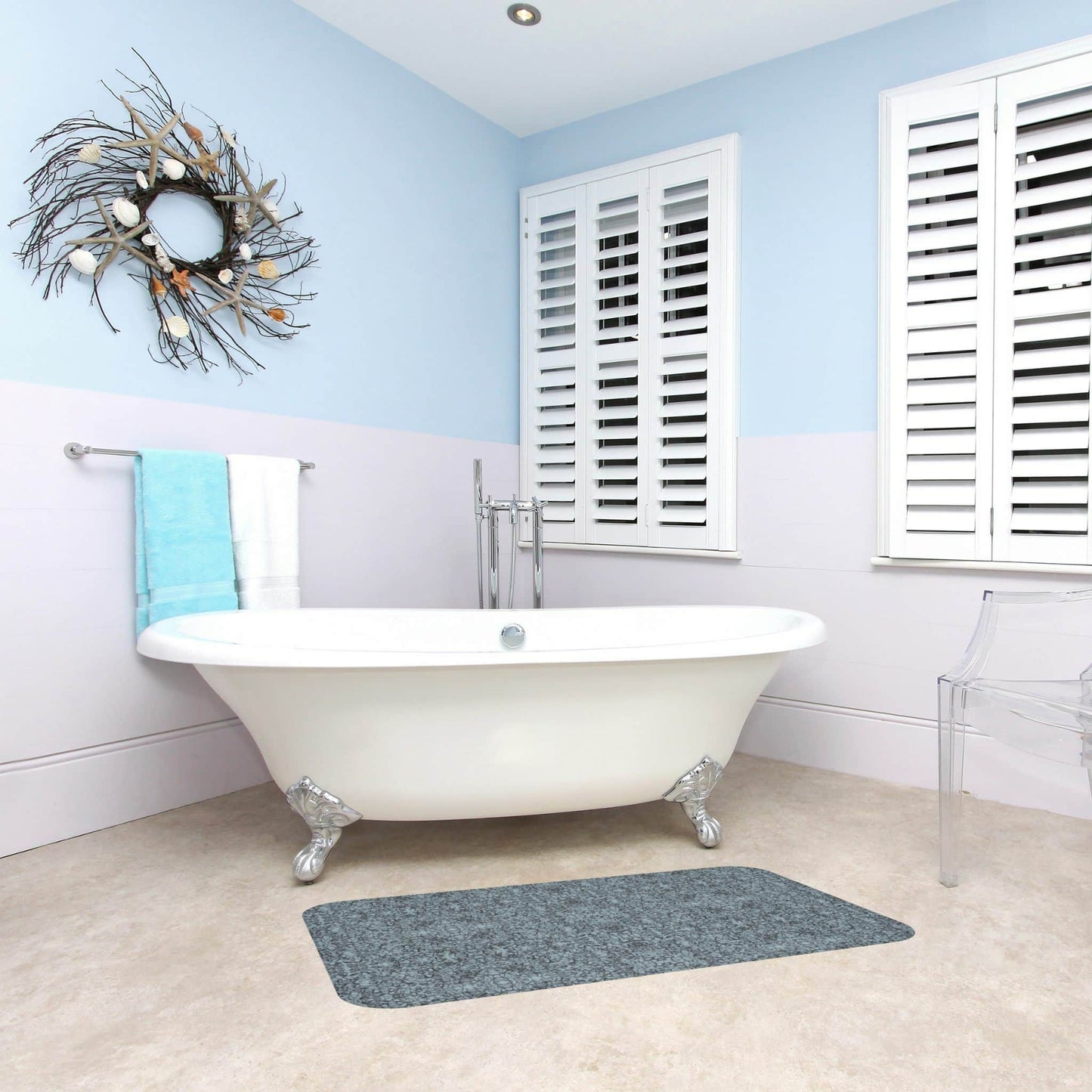 Baroque Pearl Grey Bath Mat - ZumBuys