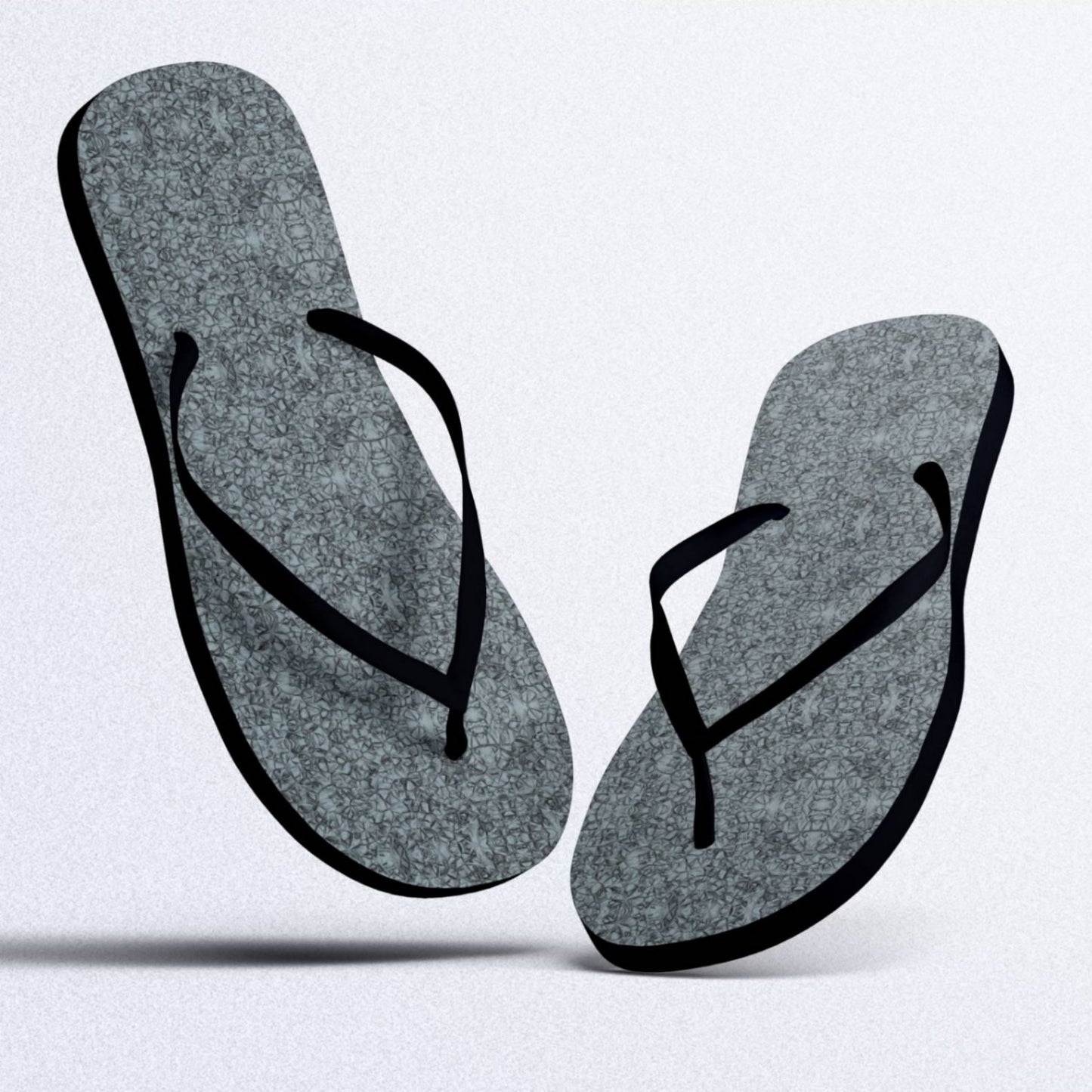 Baroque Pearl Grey Men's Flip Flops - ZumBuys