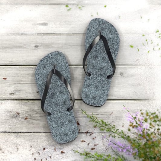 Baroque Pearl Grey Women's Flip Flops - ZumBuys