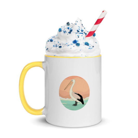 Beach Pelican Mug with Colored Inside & Handle - ZumBuys