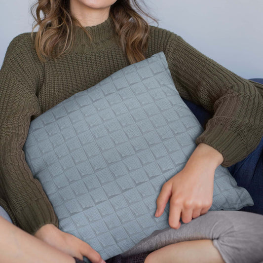Blue Square Echo Polyester Square Pillow - ZumBuys