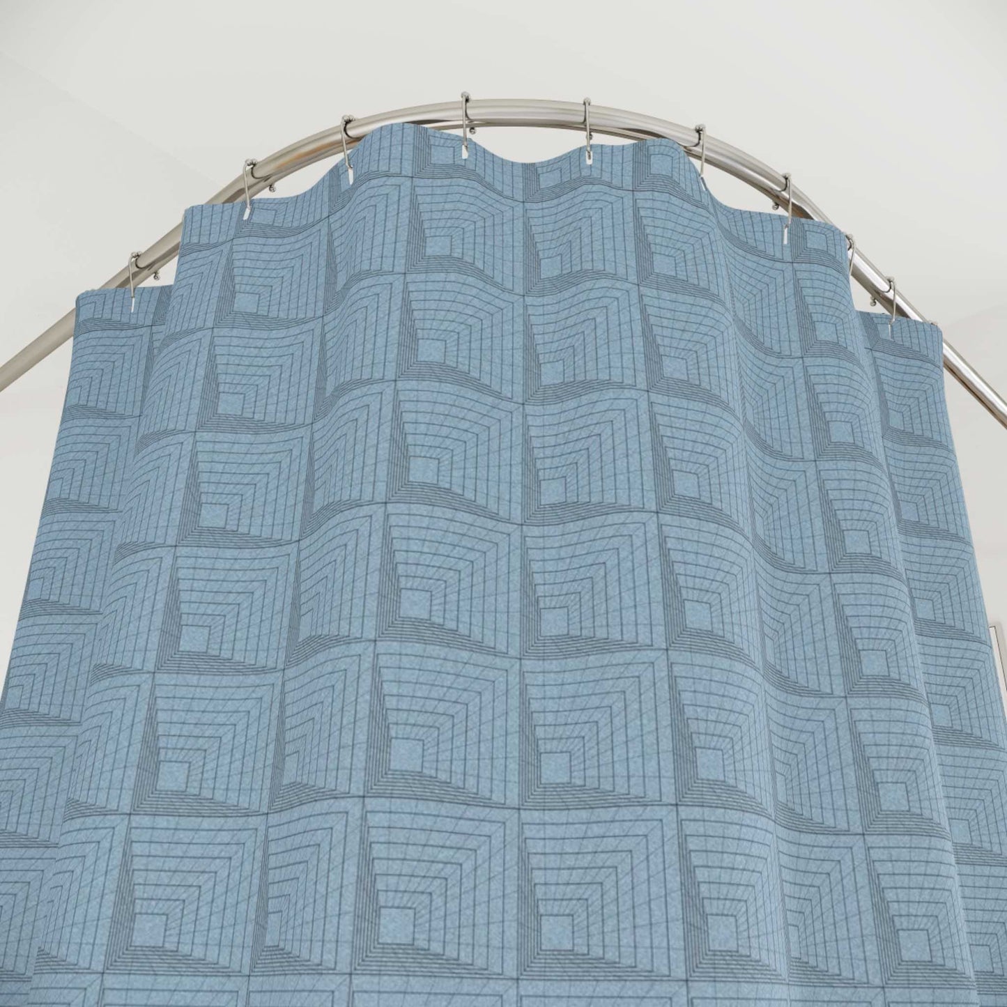 Blue Square Echo Shower Curtains - ZumBuys