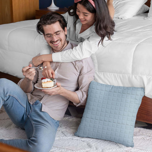 Blue Square Echo Spun Polyester Square Pillow Case - ZumBuys