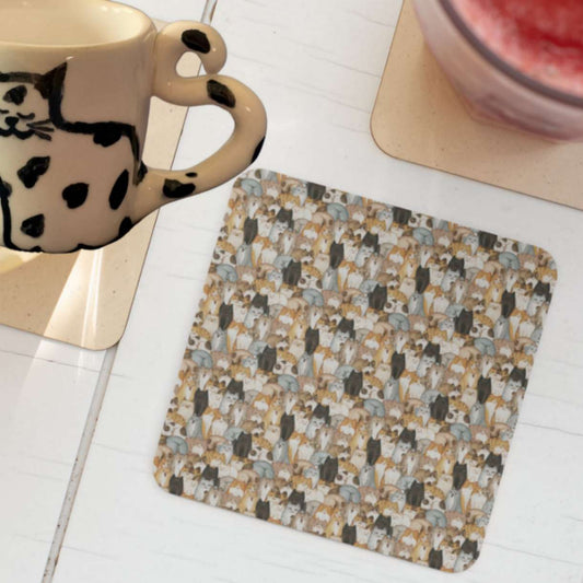 Cat Craze Corkwood Coaster Set - ZumBuys