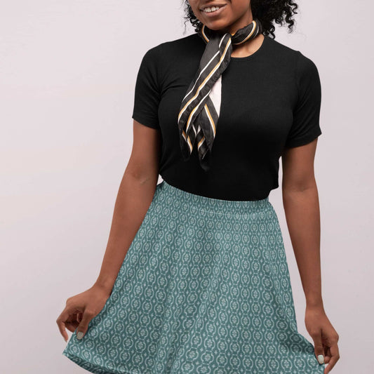 Chic Green Women's Skater Skirt - ZumBuys