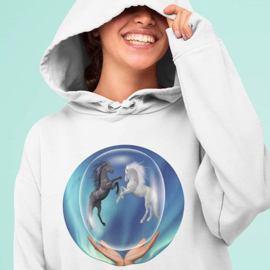 Dueling Horses Womens Heavy Blend™ Hooded Sweatshirt - ZumBuys
