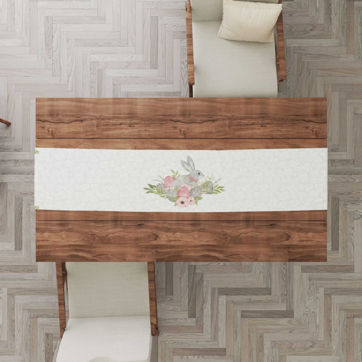 Eggciting Easter Bunny Table Runner (Cotton, Poly) - ZumBuys