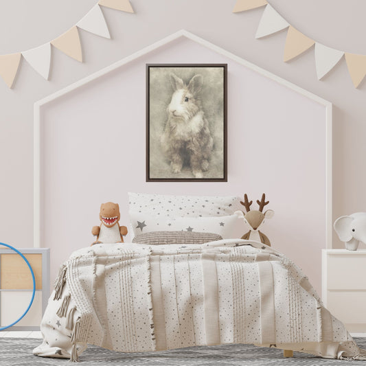 Fluffy Rabbit Gallery Canvas Wrap, Vertical Frame - ZumBuys