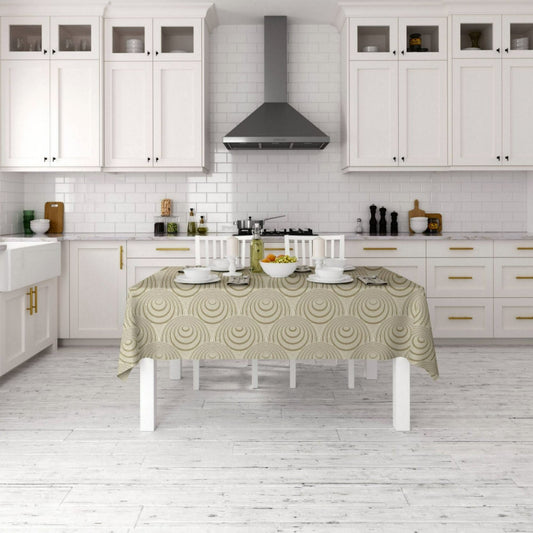 Geo Circles Gold Tablecloth - ZumBuys