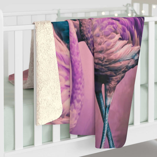 Glitzy Flamingos Sherpa Fleece Blanket - ZumBuys