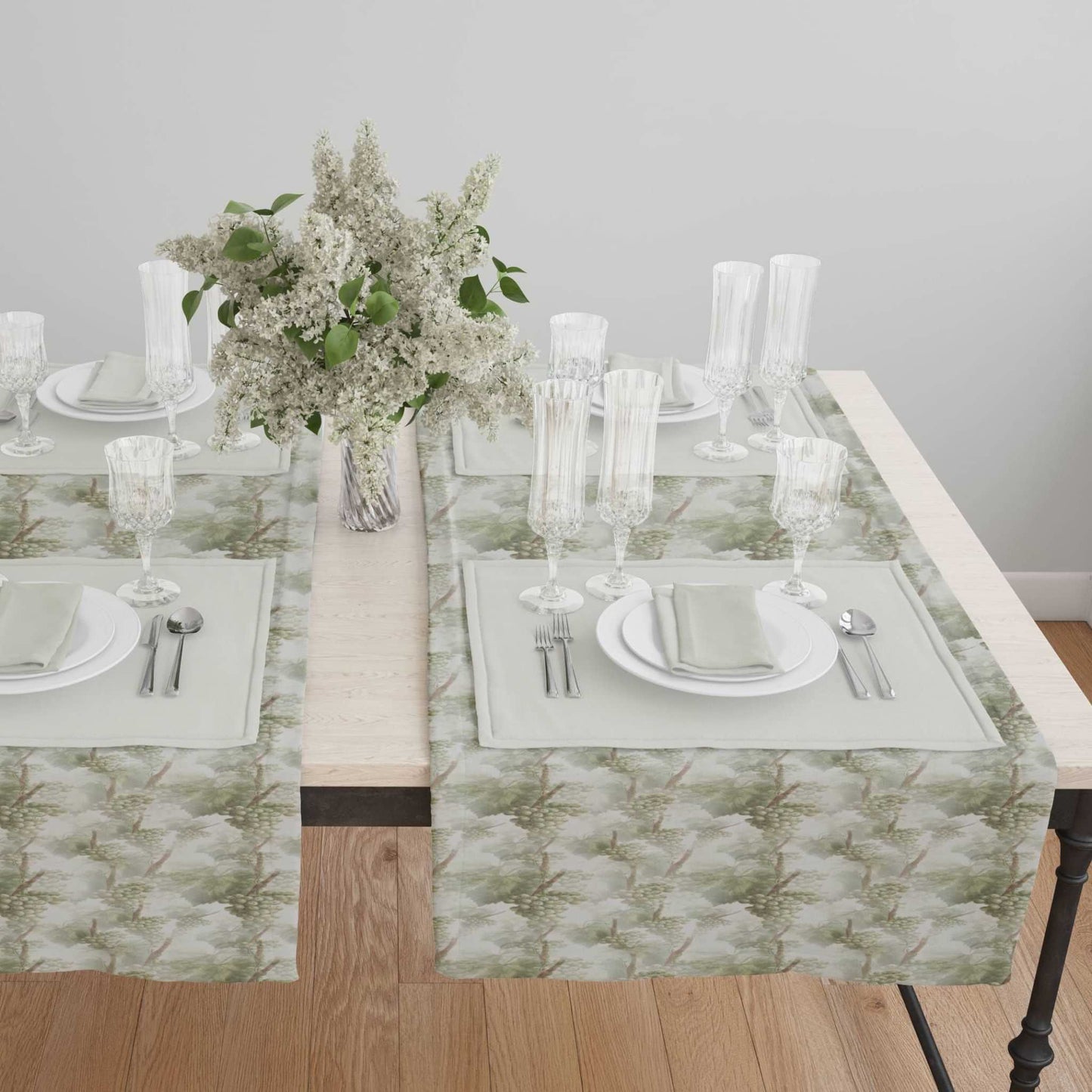 Green Vinery Table Runner (Cotton, Poly) - ZumBuys