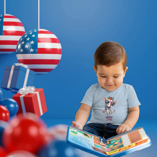 Independence Day Giraffe Infant Fine Jersey Tee - ZumBuys