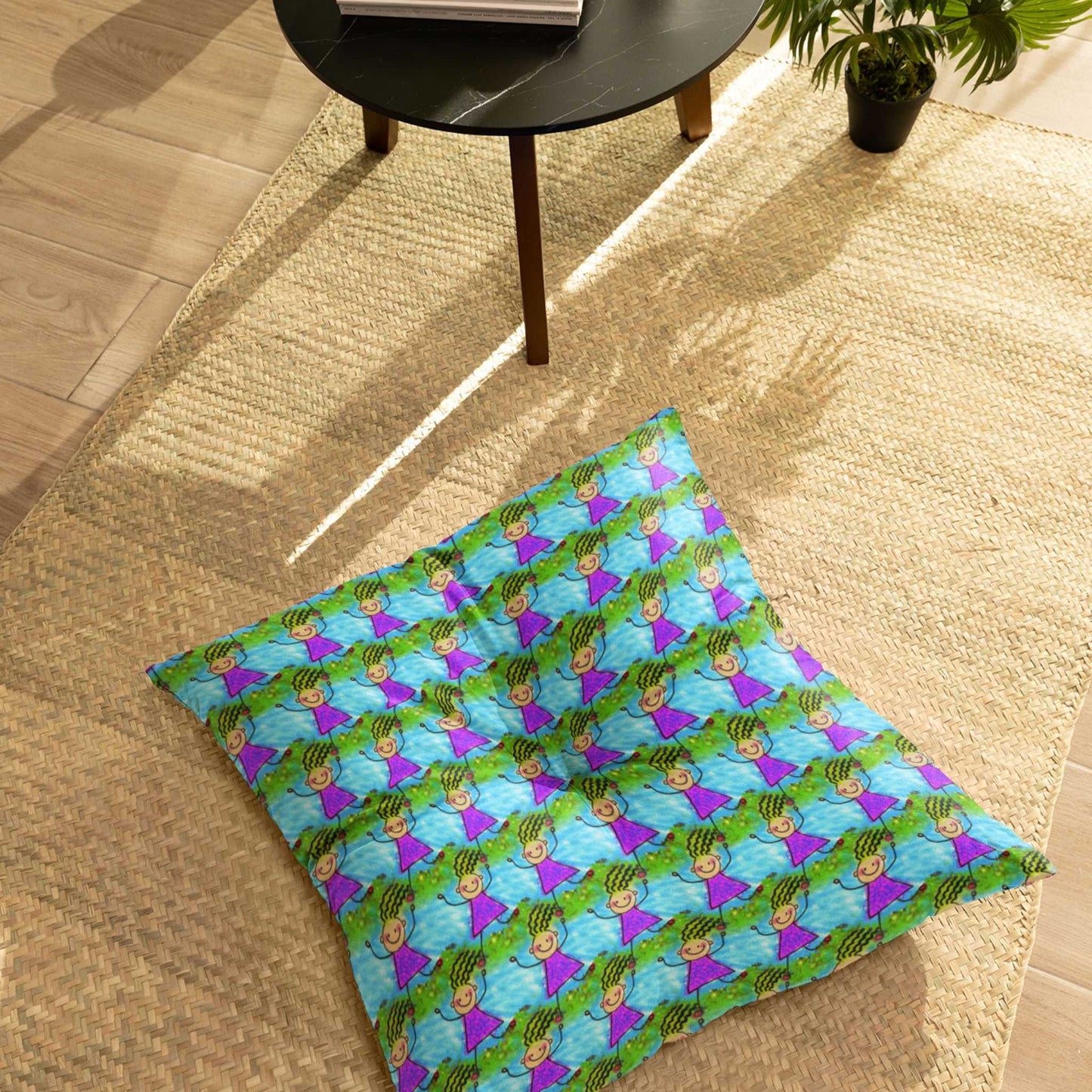 Inspired Tyke Tufted Floor Pillow, Square - ZumBuys