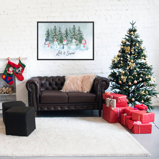 Let it Snowmen Framed Artwork - ZumBuys