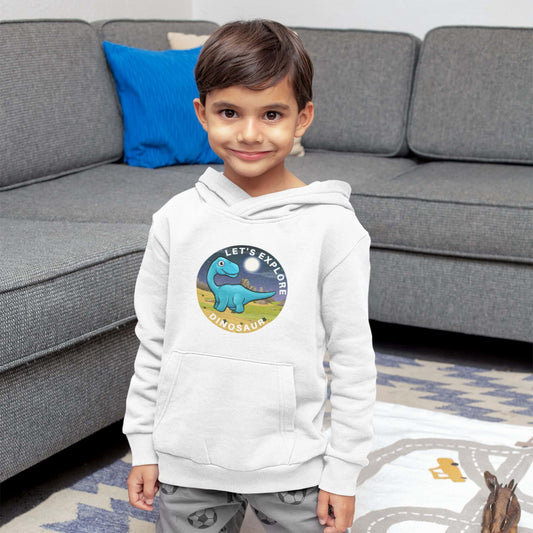 Let's Explore Dinosaur Toddler Pullover Fleece Hoodie - ZumBuys