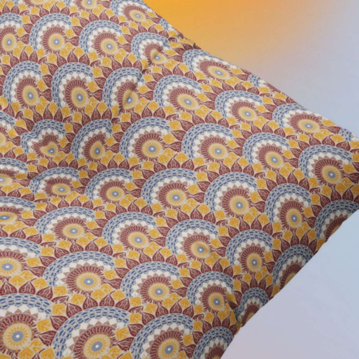 Moroccan Rays Tufted Floor Pillow, Square - ZumBuys