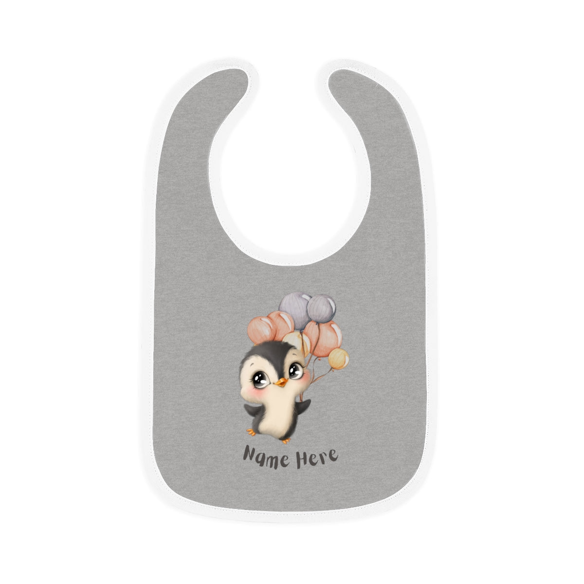 Party Penguin Baby Contrast Trim Jersey Bib - ZumBuys