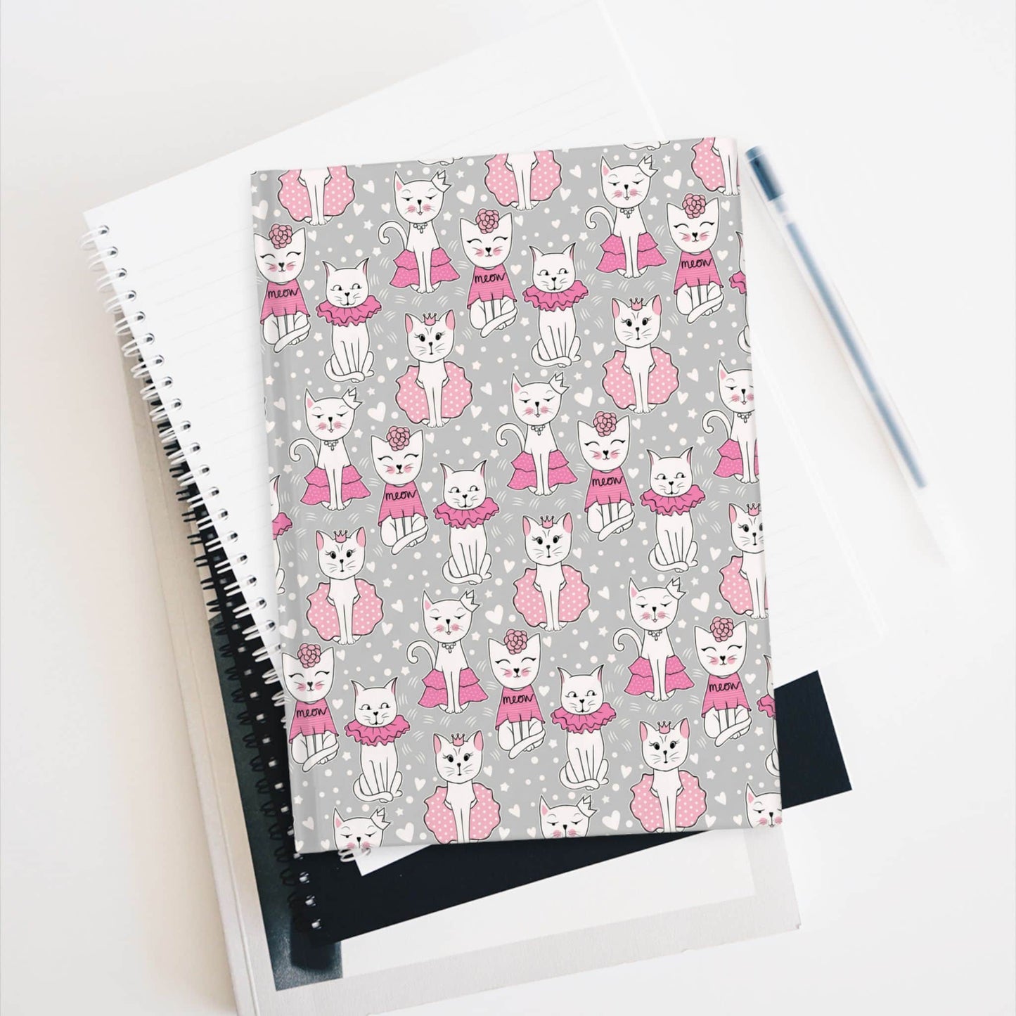 Pink Empress Kitty Journal - Ruled Line - ZumBuys