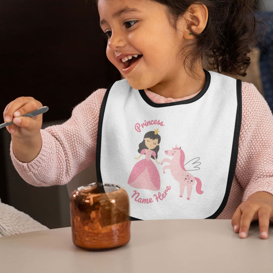 Princess and Unicorn Baby Jersey Bib - ZumBuys
