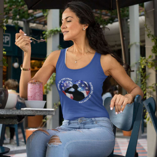 Proud Salute Women's Heavy Cotton Tank Top - ZumBuys