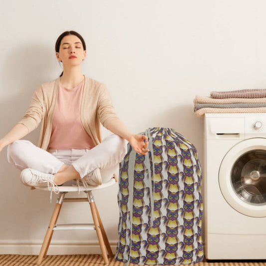 Purple Misfit Cats Laundry Bag - ZumBuys