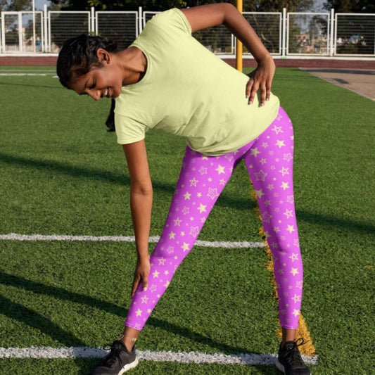Purple Stars Youth Leggings - ZumBuys