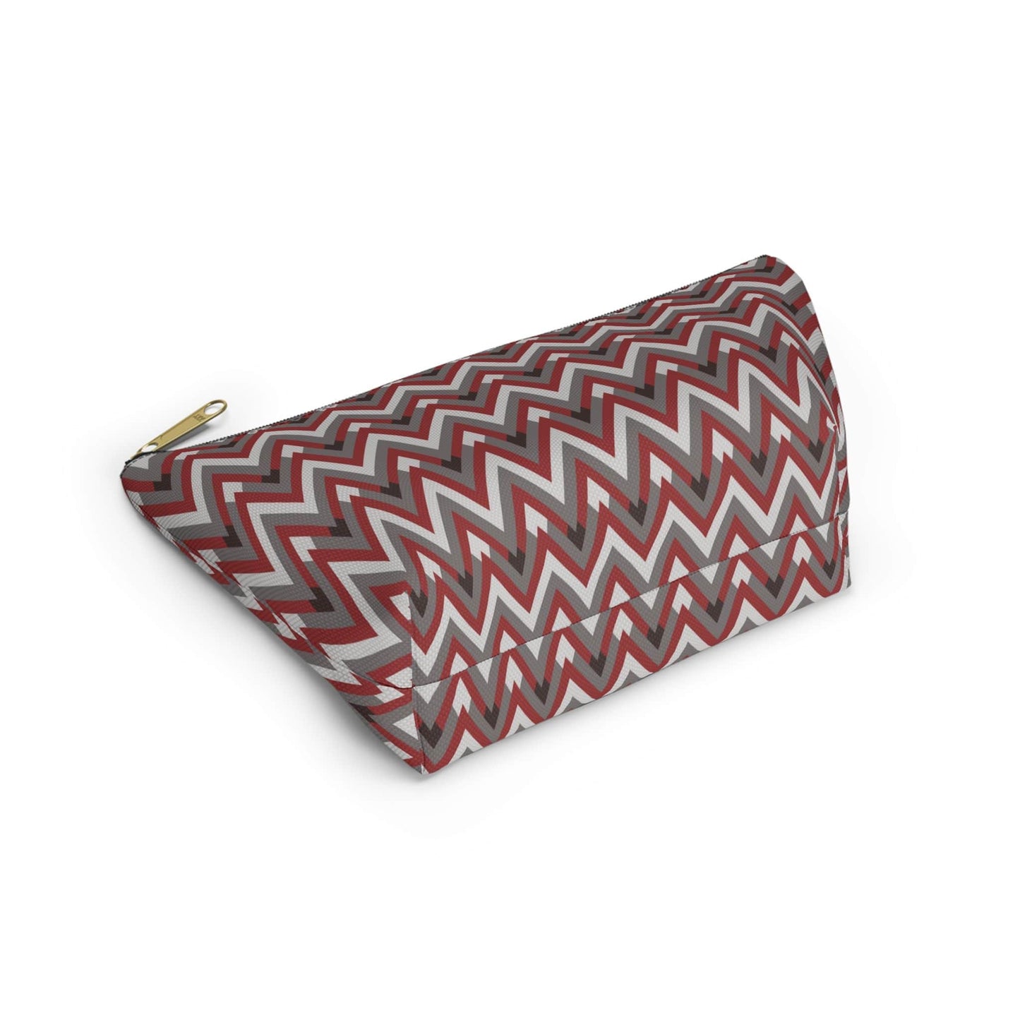 Red Chevron Allure Accessory Pouch w T-bottom - ZumBuys