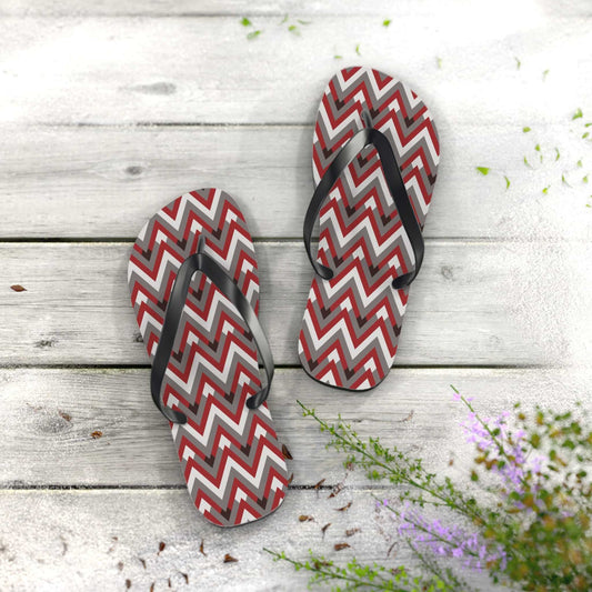 Red Chevron Allure Flip Flops - ZumBuys